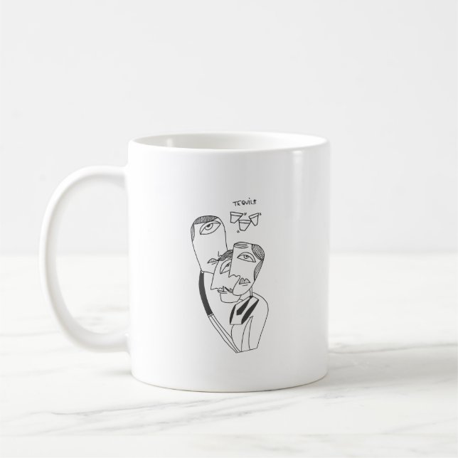 Mitarbeitende Freunde gehen nach Stunden kalt aus Kaffeetasse (Links)