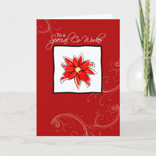 Mitarbeitende Poinsettia, Weihnachtskarte Feiertagskarte