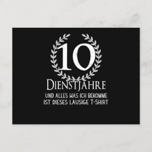 Mitarbeiter 10 Jahre Firmenjubiläum Firma Postkarte