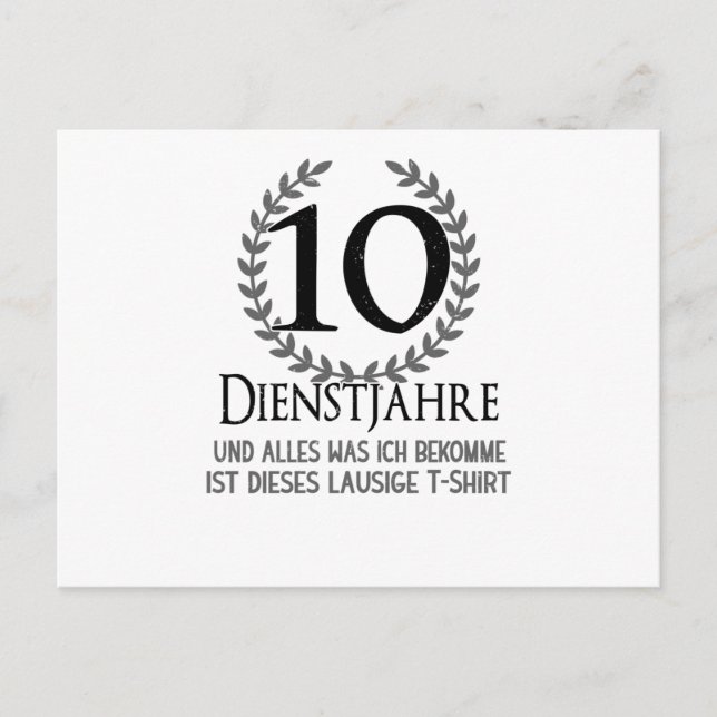 Mitarbeiter 10 Jahre Unternehmen Jahr Unternehmen Postkarte (Vorderseite)
