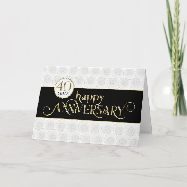 Mitarbeiter 40 Jahre alt - Prestigees Schwarzes Go Karte (Vorderseite)