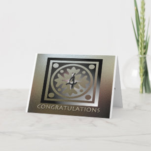 Mitarbeiter 4 Jahre Jubiläum Elegant Golden Karte