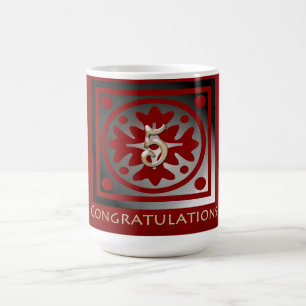 Mitarbeiter 5 Jahre Jubiläum Elegant Golden Red Kaffeetasse