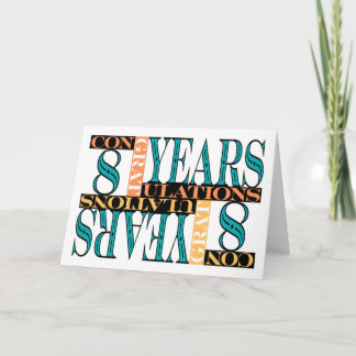 Mitarbeiter 8. Jahrestag Herzlichen Glückwunsch Mo Karte