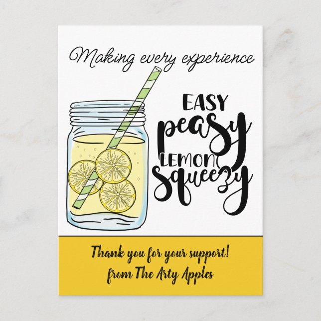 Mitarbeiter bedanken sich bei freiwilligen Kunden Postkarte (Vorderseite)