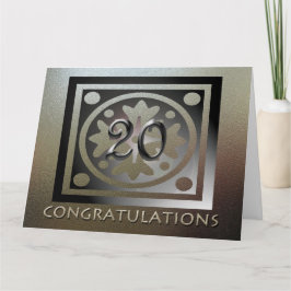 Mitarbeiter Big 20 Jahre Jubiläum Elegant Golden Karte