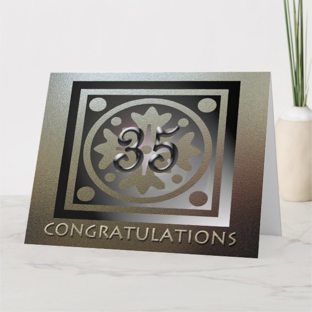 Mitarbeiter BIG 35 Jubiläum Elegant Golden Karte (Vorderseite)