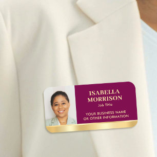 Mitarbeiter Business ID Mitarbeiter Foto Plum Gold Namensschild