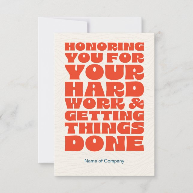 Mitarbeiter Dankeschön-Karte Dankeskarte (Vorderseite)