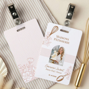 Mitarbeiter der Pink Stripe Whisk Spoon Bäckerei Ausweis