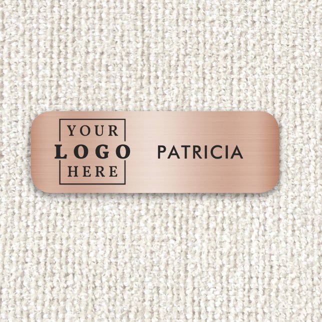 Mitarbeiter der Rose Gold Business Logo Company Namensschild (Rose Gold Business Logo Company Employee Name Tag
)