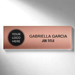 Mitarbeiter des benutzerdefinierten Rose-Gold-Logo Namenschild