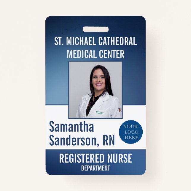 Mitarbeiter des Blue Surgical Medical ID Logos Ausweis (Vorderseite)