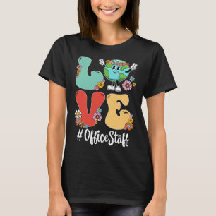 Mitarbeiter des Büros des Retro Liebe World Earth  T-Shirt