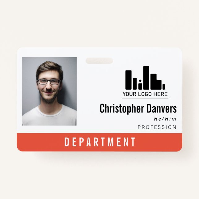 Mitarbeiter des Büros für Personal in Orange Logos Ausweis (Vorderseite)