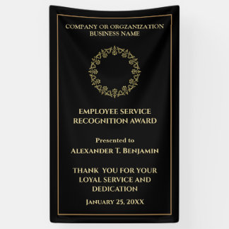 Mitarbeiter des Jahres Gold Black Business Banner