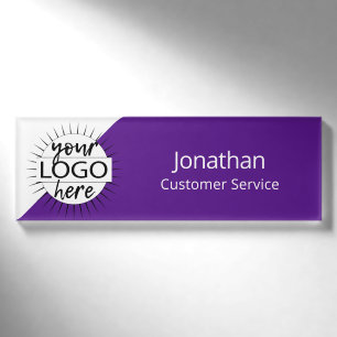 Mitarbeiter des lila modernen Designs Namenschild