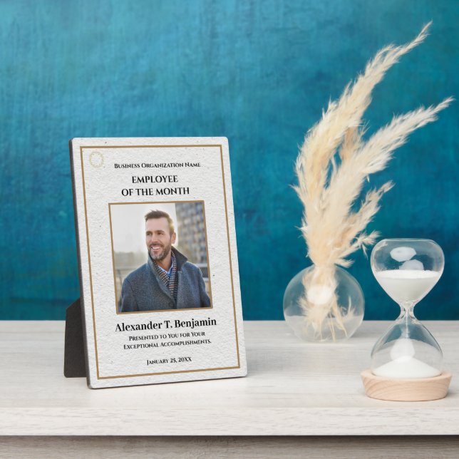 Mitarbeiter des Monatslogos Gold Custom Award Fotoplatte (Seite)