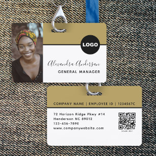 Mitarbeiter Firmen-ID-Foto-Logo QR-Code Schwarz Go Ausweis