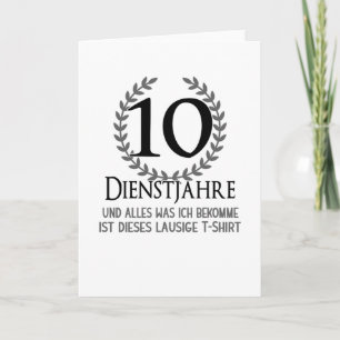 Mitarbeiter Firmenparty 10 Jahre Unternehmen Karte