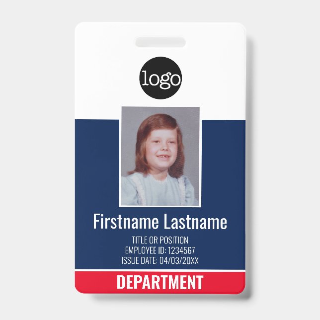 Mitarbeiter-Foto, Bar QR-Code, Logo, Titel-ID Ausweis (Vorderseite)