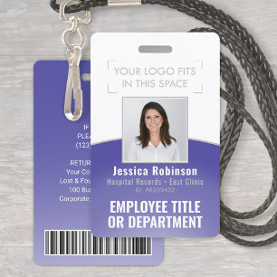 Mitarbeiter Foto ID Barcode Ihr Logo Purpur Kurve Ausweis
