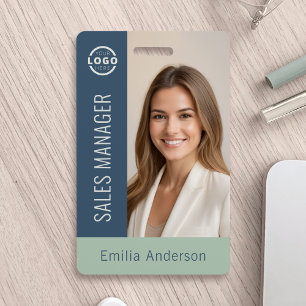 Mitarbeiter-Foto-ID Firmenlogo Fettgrün Ausweis