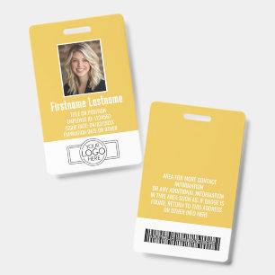 Mitarbeiter Foto ID modern gelb, Logo beruflich Ausweis