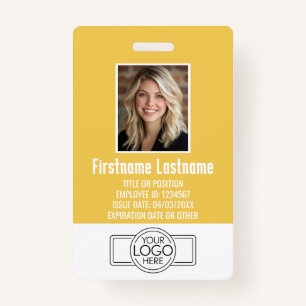 Mitarbeiter Foto ID modern gelb, Logo beruflich Ausweis