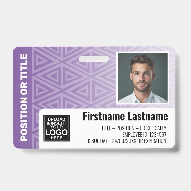 Mitarbeiter-Foto-ID - moderner Stamm-, Logo-Bar Ausweis (Front)