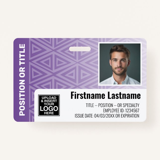 Mitarbeiter-Foto-ID - moderner Stamm-, Logo-Bar Ausweis (Vorderseite)