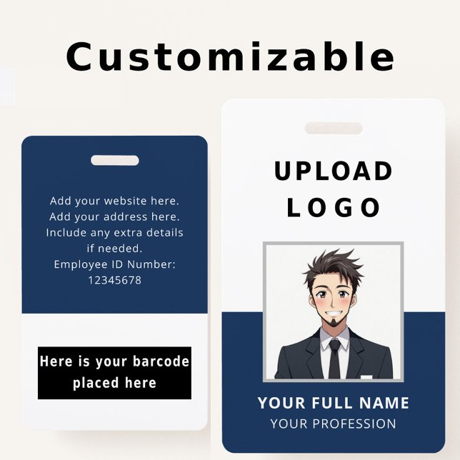 Mitarbeiter-Foto-ID-Name-Barcode-Logo-Unternehmen Ausweis (Von Creator hochgeladen)