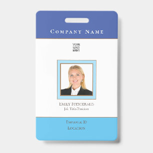 Mitarbeiter Foto ID Name Logo Blau Gold Ausweis