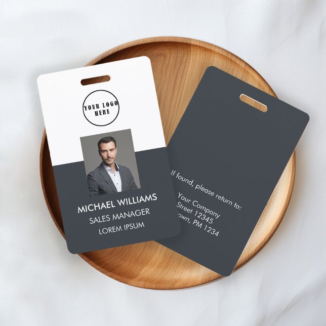 Mitarbeiter Foto-ID Weiß Schwarzgrau Ausweis (Von Creator hochgeladen)