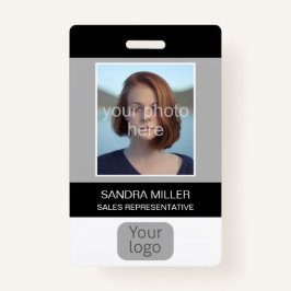 Mitarbeiter-Foto, Logo, Bar-Code, Ausweis