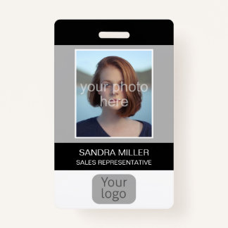 Mitarbeiter-Foto, Logo, Bar-Code, Ausweis