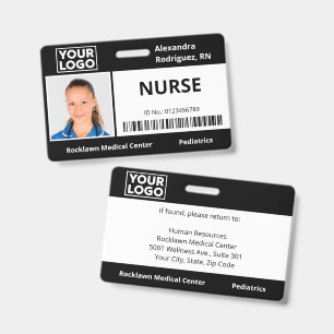 Mitarbeiter Foto Logo Barcode Schwarz Krankenhaus  Ausweis