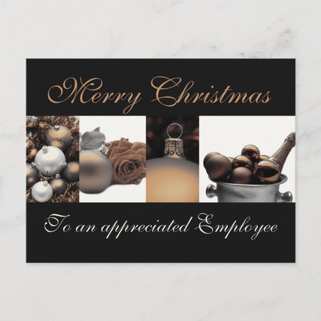 Mitarbeiter Frohe Weihnachtskarte Feiertagspostkarte (Vorderseite)