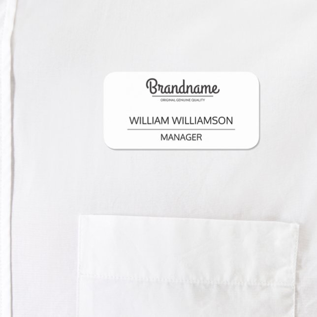 Mitarbeiter für benutzerdefinierte Logos Namensschild (Custom logo employee name tag)