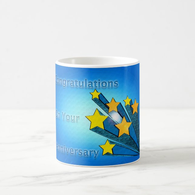 Mitarbeiter glückliche Anniversary Shooting Stars Kaffeetasse (Mittel)