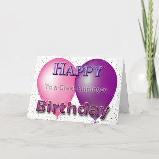 Mitarbeiter Happy Birthday Balloons Karte