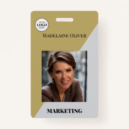 Mitarbeiter-ID Foto QR Code Gold Color Logo-Abzeic Ausweis