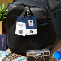 Mitarbeiter-ID-Foto, Qr-Code, Logo, Name