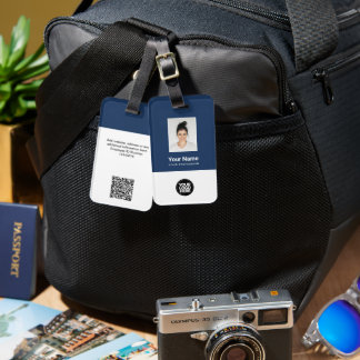 Mitarbeiter-ID-Foto, Qr-Code, Logo, Name Gepäckanhänger