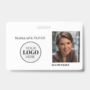 Mitarbeiter-ID-Foto QR Einfaches Logo Ausweis