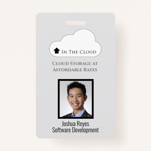 Mitarbeiter-ID leicht grau und schwarz vertikal Ausweis (Vorderseite)