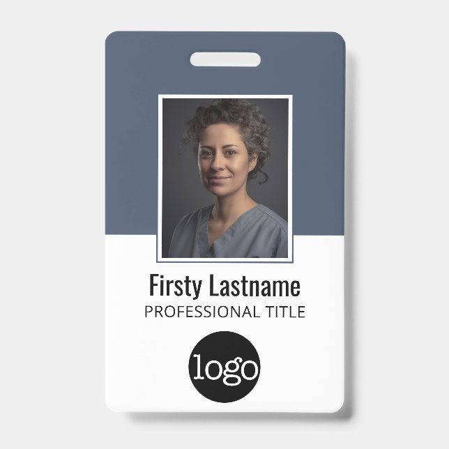 Mitarbeiter-ID mit Foto, Bar, Logo, Name Ausweis (Vorderseite)