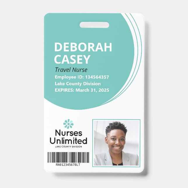 Mitarbeiter-ID-Security-Abzeichen mit Foto und Str Ausweis (Vorderseite)