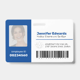 Mitarbeiter-ID-Strichcode Foto dunkelblau Ausweis