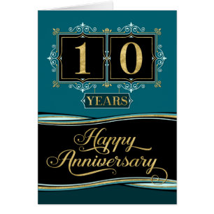 Mitarbeiter Jahrestag 10 Jahre Dekorative Feiertag